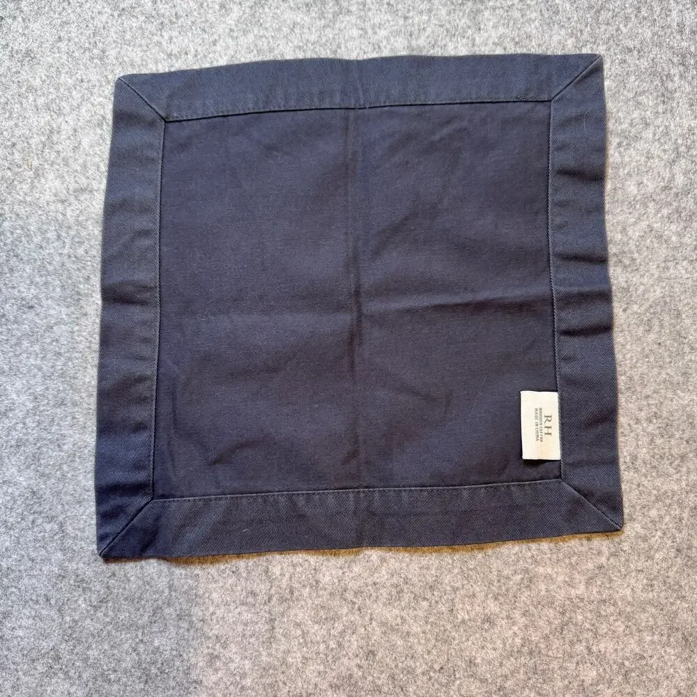 RH Restoration Hardware Hotel Cotton Navy Cocktail Napkins Set of 12